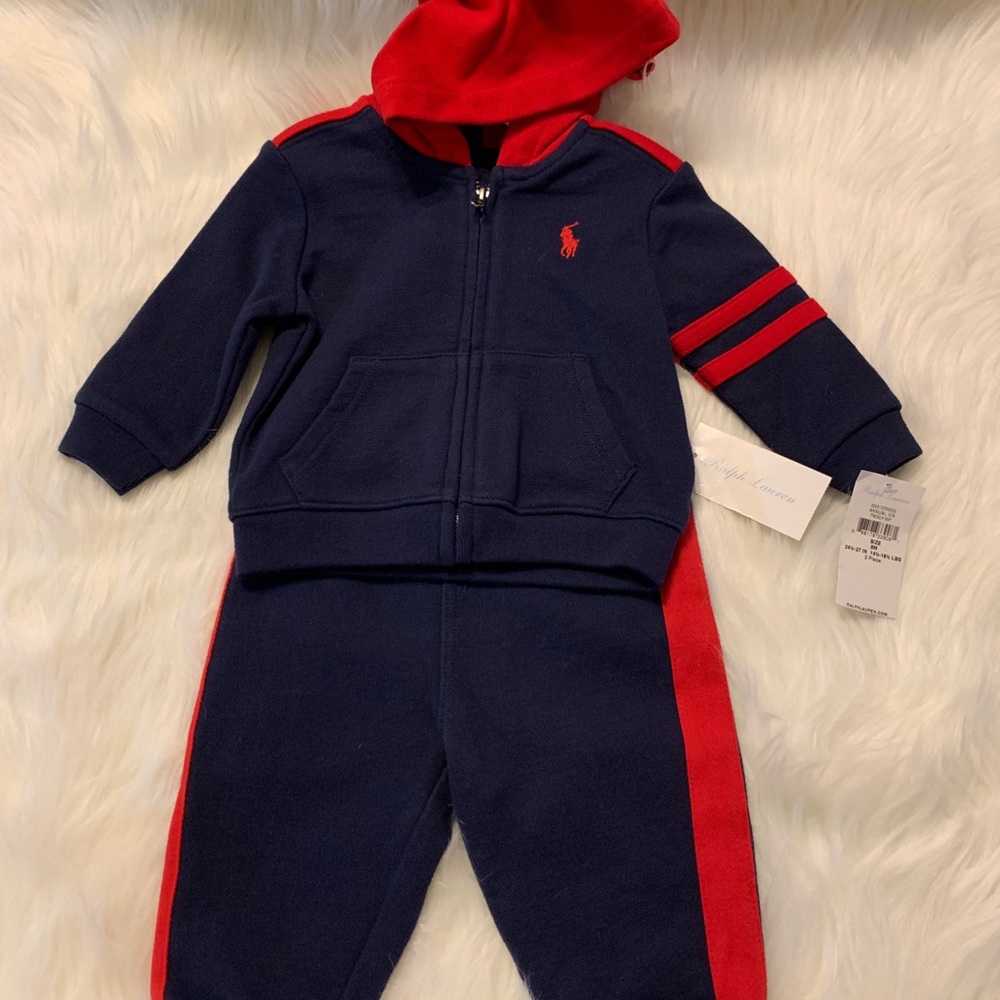 👶🏼NWT Ralph Lauren two-piece Jogger Hoodie
